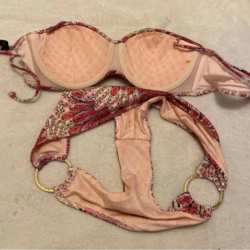 Victoria's Secret Red and White Patterned Bikini